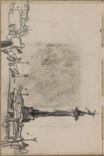 Column with sculpture on a square