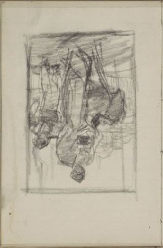 Figures in Eastern dress with a donkey