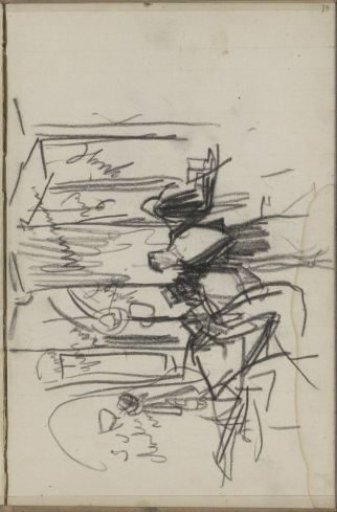 Figures by a column