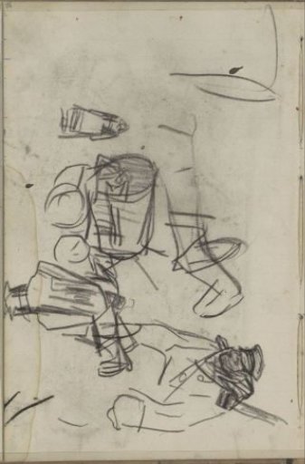 Study sheet, including a horse and carriage