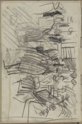 Interior with men and women
