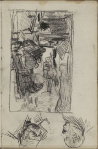 Study sheet, including a man smoking a pipe