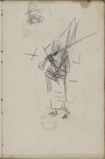 Figure with a rifle on the shoulder