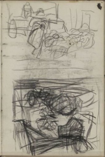 Study sheet, including figures at a stall