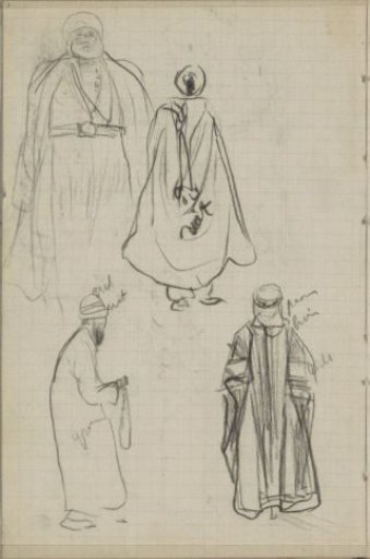 Four standing figures in Eastern dress