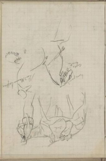 Man with a laden horse and rider