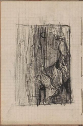 Seated figure looking out over a landscape