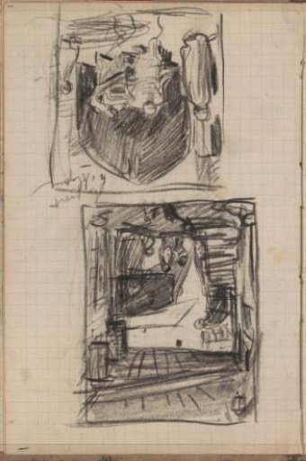 Street scenes, including a courtyard with a staircase