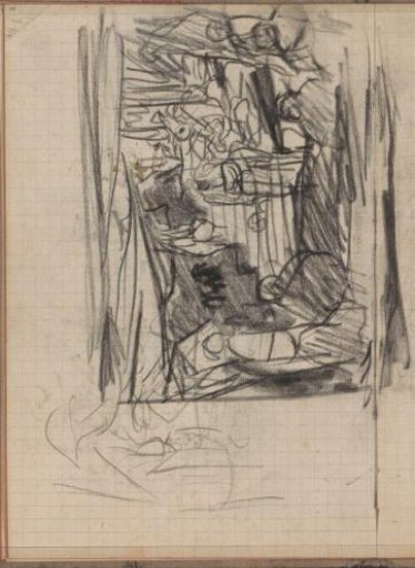 Figures in Eastern clothing on a staircase