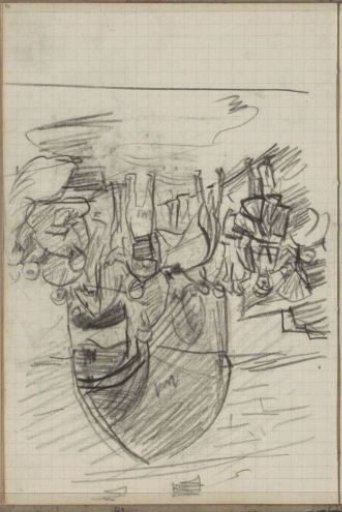 Figures before a portal