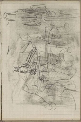 Figures on a street, including a child