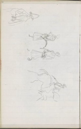 Indian men with swords, including one rider