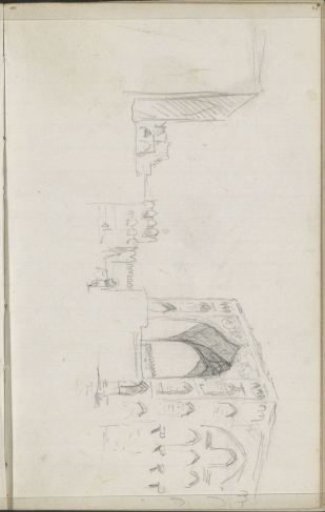 Defensive wall and building with a gate