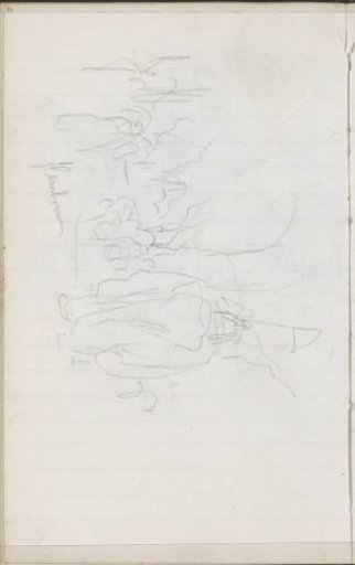 Street with figures on an elephant