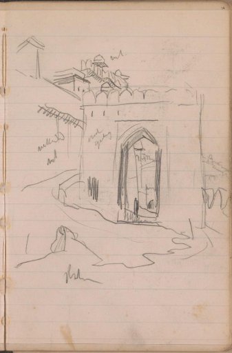 Street with a gate