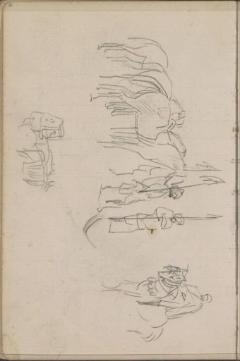 Indians with flags and horses