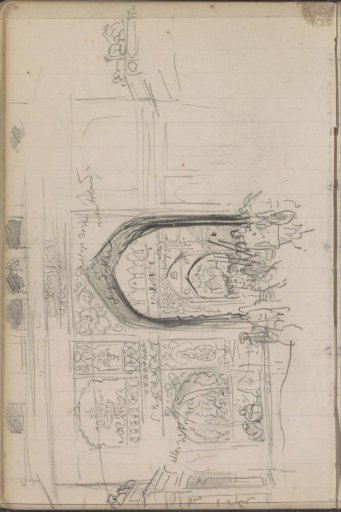 Indians at the gate of a courtyard