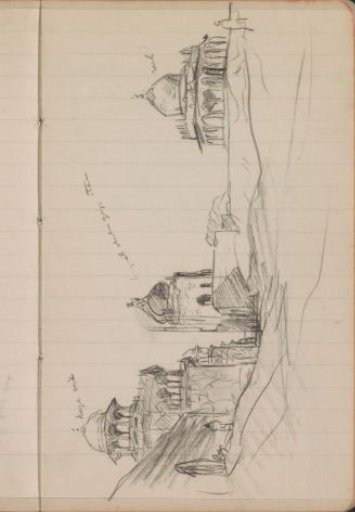 Three buildings with domed roofs