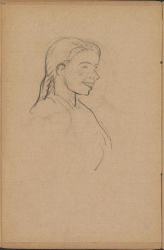 Head of a girl, seen from the side