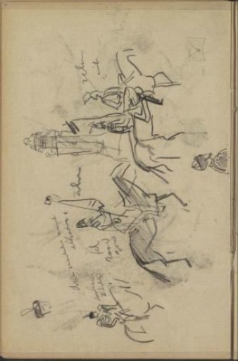 Procession of mounted soldiers with a banner