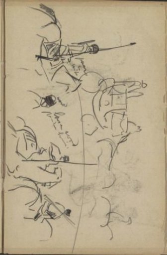 Procession with a carriage and mounted soldiers
