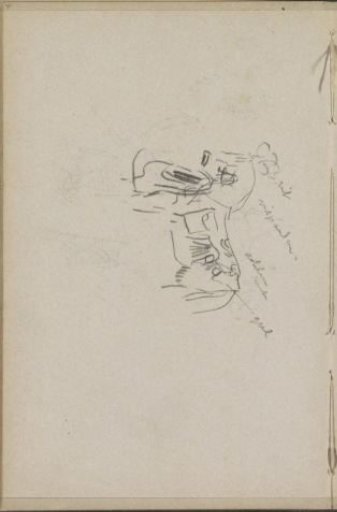 Horse with a plume and decorated saddle