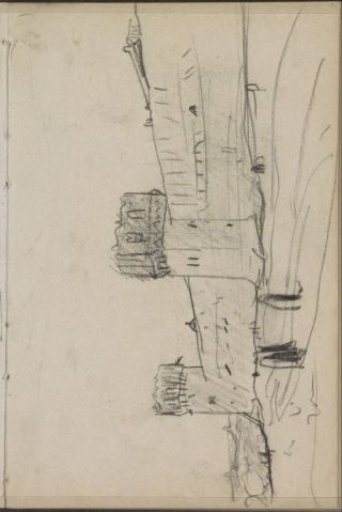 Defensive wall with two towers