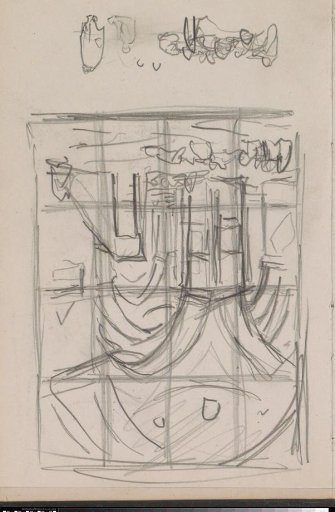 Interior of a mosque and figure studies