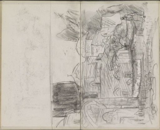 Figure in a Garden Behind a Mosque