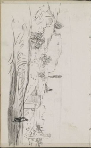 Figure in a landscape with trees