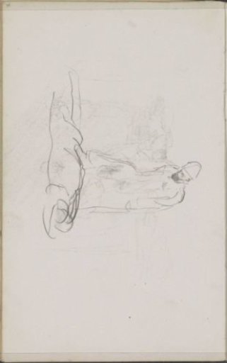 Man with a beard and raised foot