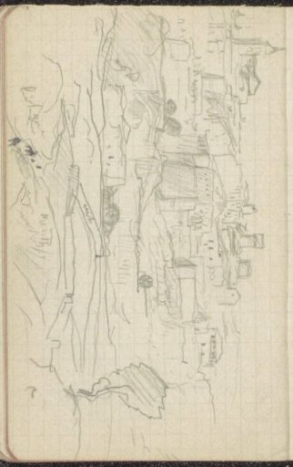 View of a town on a hill