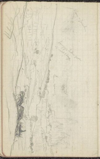 View of a town in a hilly landscape