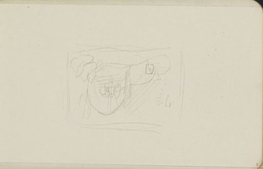 Seated figures at a staircase