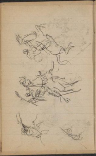 Two riders on rearing horses