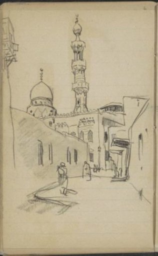 Street in Cairo, with a view of the Al-Rifai mosque