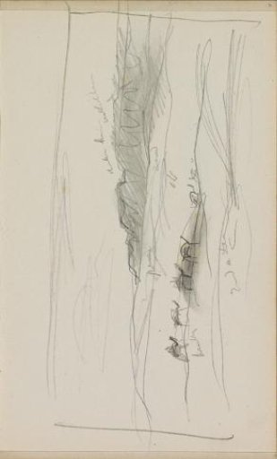 Hilly landscape with a caravan of camels