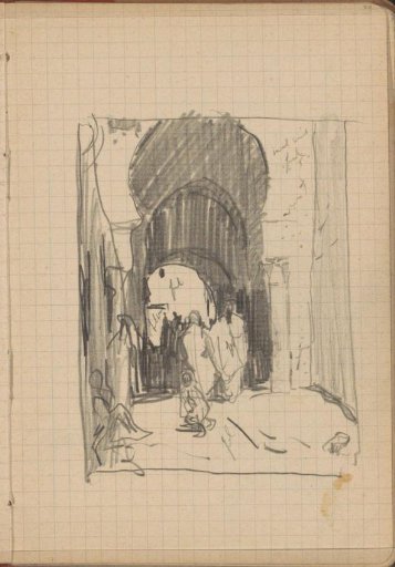 Figures in a partially covered street