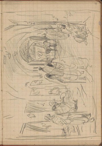 Figures in a covered street