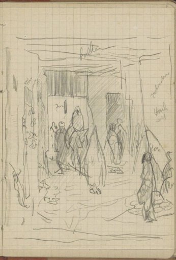 Covered street with figures