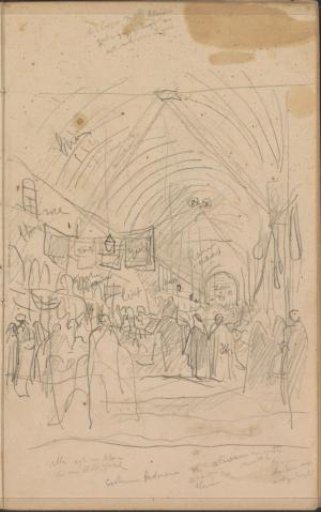 Covered street with figures