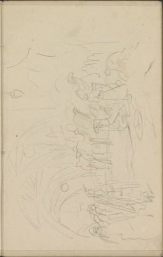 Covered street with figures and laden camels