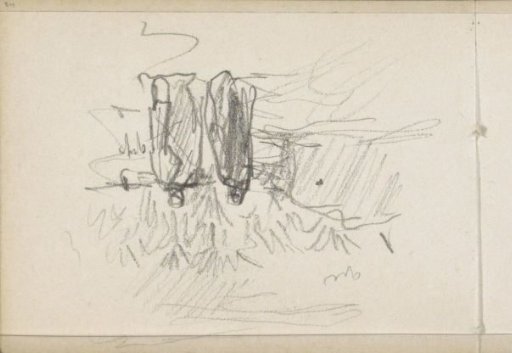 Two Algerians at a house, presumably located in an oasis