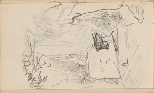 Street with figures by a donkey