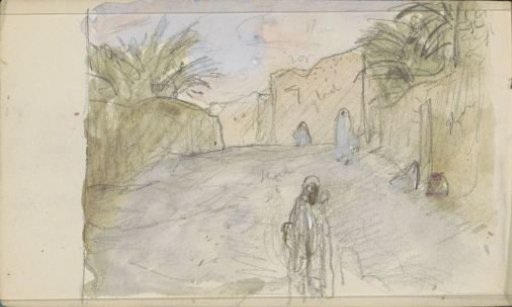 Street with figures in Biskra