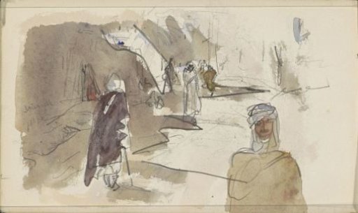 Street with figures in Biskra