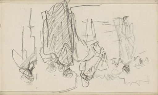 Street in Biskra, including a man on a camel