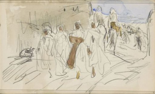 Street with figures in Biskra