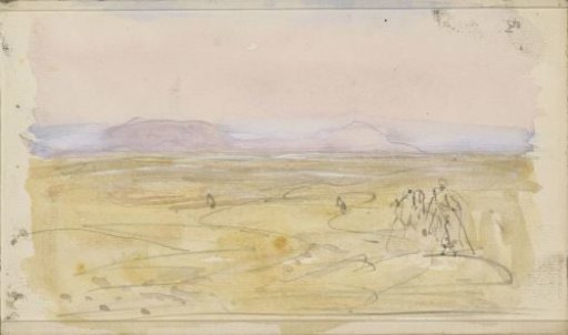 Desert landscape with figures