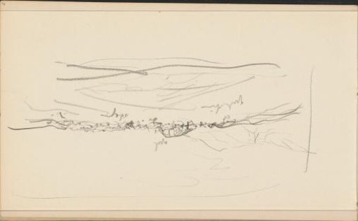 Hilly landscape with a flock of sheep
